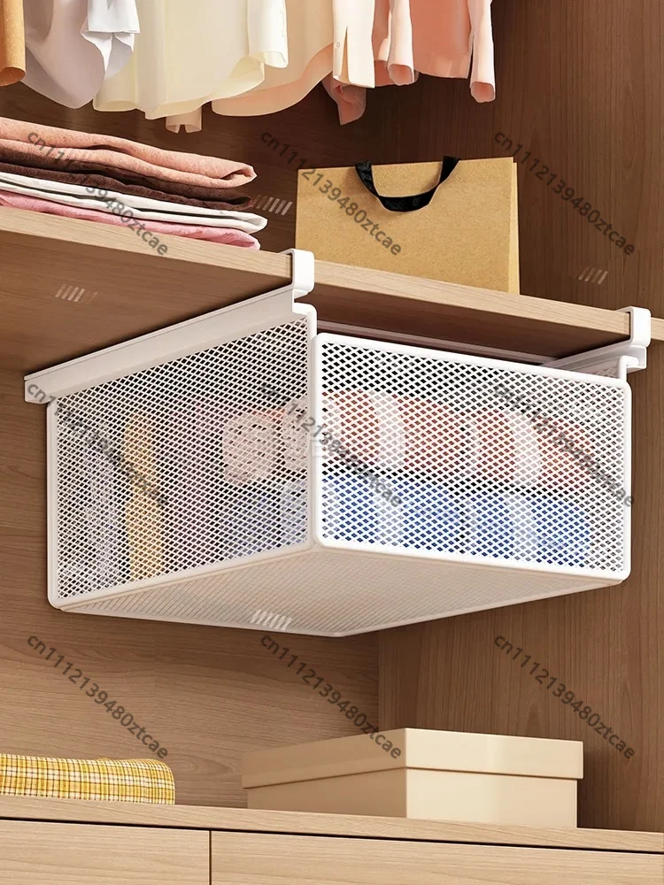 Wardrobe Pull-out Baffle Cabinet Layered Partition, Underwear Socks Hanging Storage Organizer Box