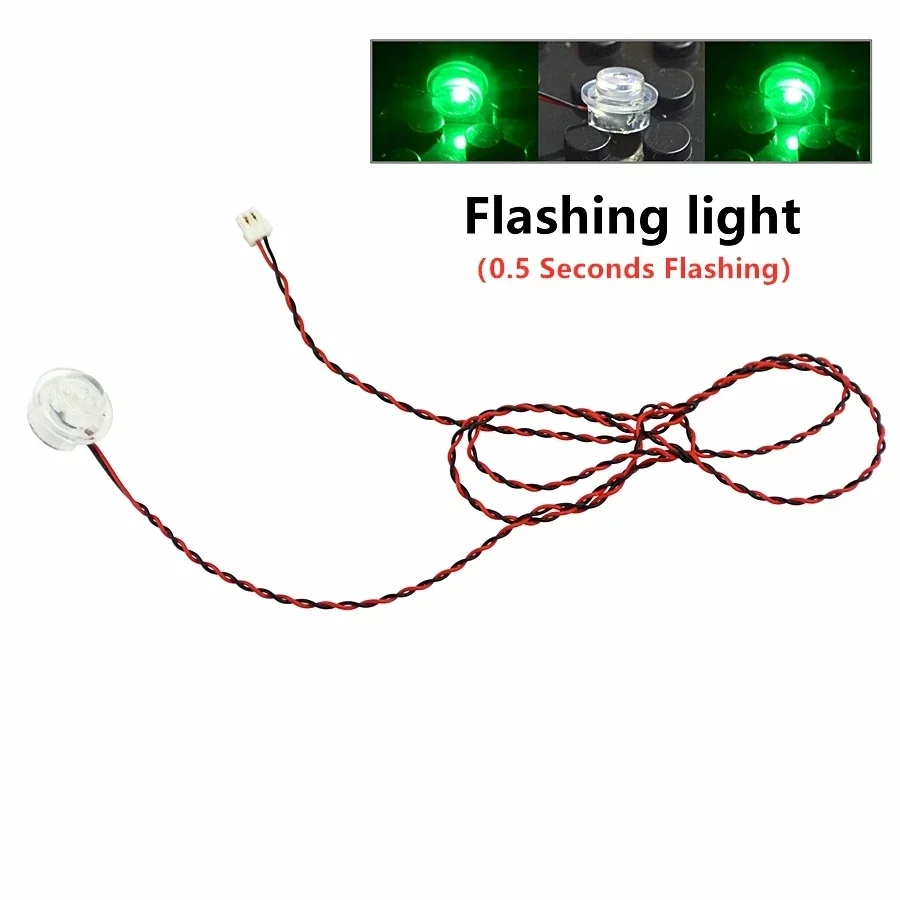MOC Round LED Flash Light Building Block Pin Stripline Lamp Toy