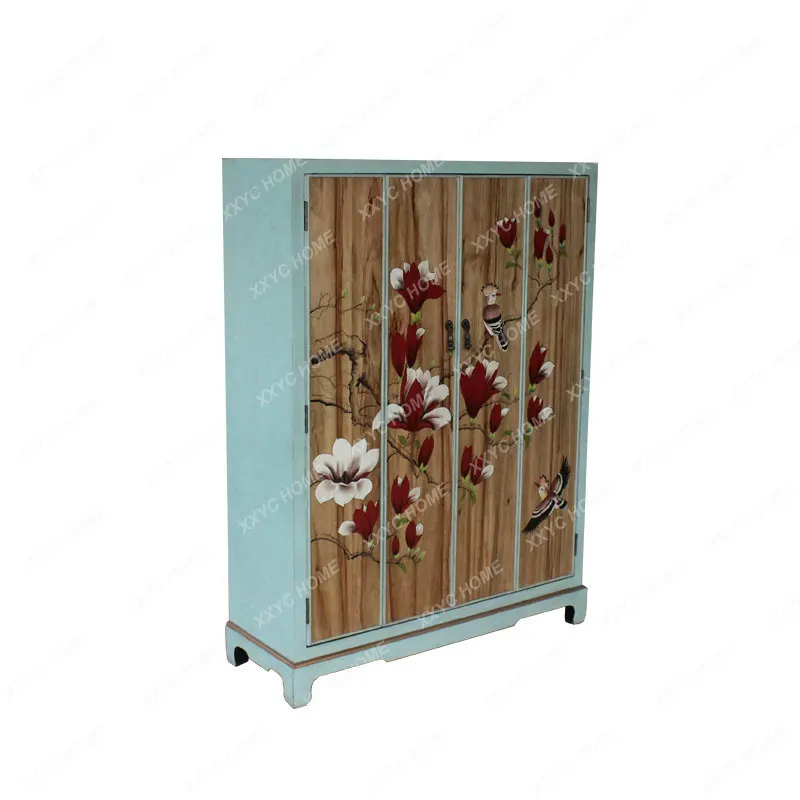 Modern simple Chinese painted entrance shoe cabinet decorative entrance partition locker