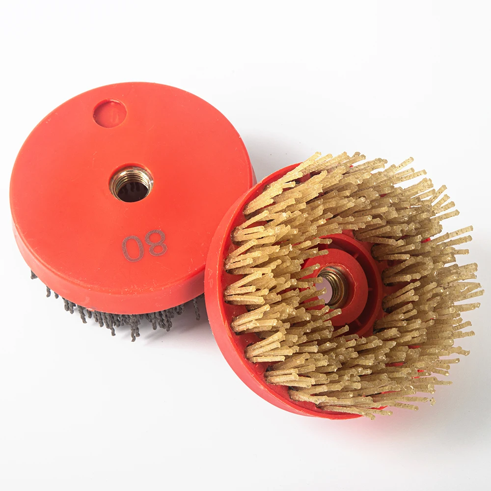 

4 Inch 110mm Round Abrasive Diamond Brush For Grinding Stone Marble Granite Concrete Surface Polishing To Get Leather Effect