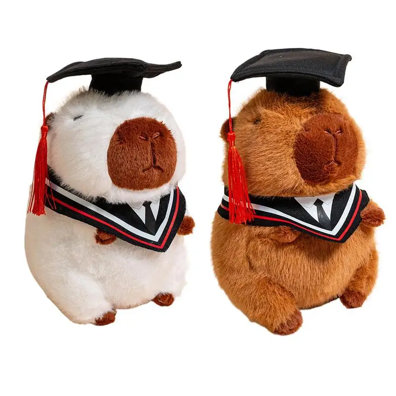 

Graduation Plush Capybara Keepsake Stuffed Plush Decoration With Hat For High School College Boys Girls Friends Celebration