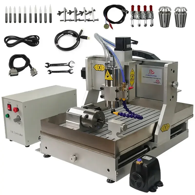 USB CNC Metal Milling Machine 6040 3-4 Axis 800W 1.5KW 2.2KW Wood Engraving Router Machinery with USB Interface and Limit Switch