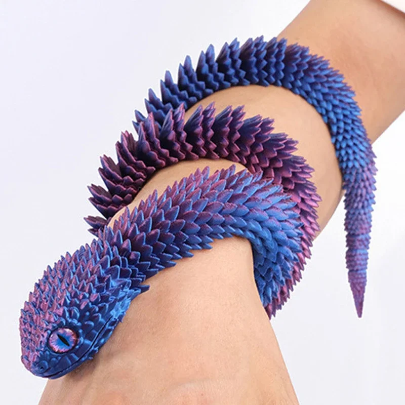 3D Printed Snake Rotatable Joints Snake Figurines Home Office Desktop Crafts Ornament Creative Home Garden Landscape Kids Gift