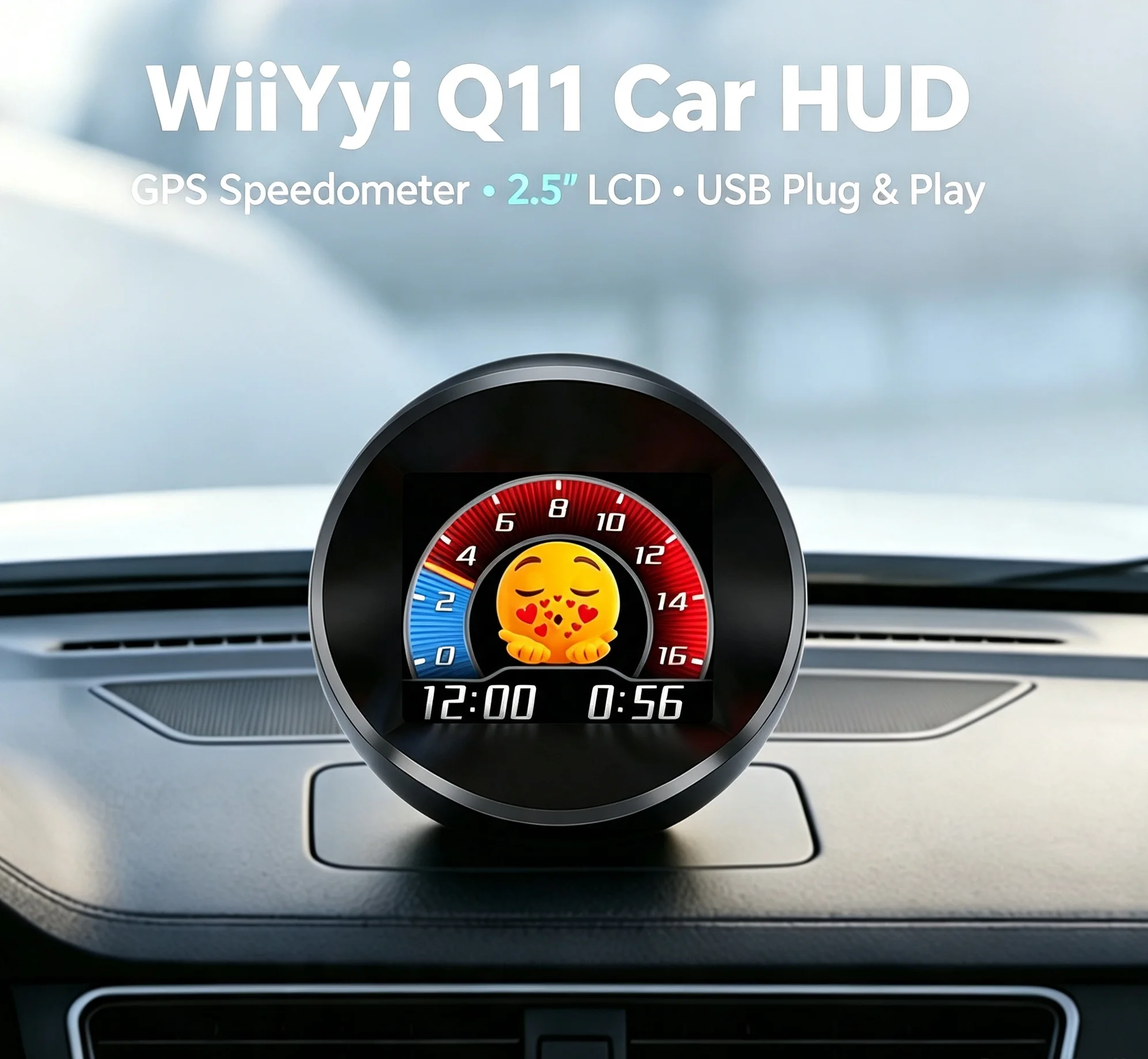 Automatic Light Sensitivity GPS Car HUD 2.5
