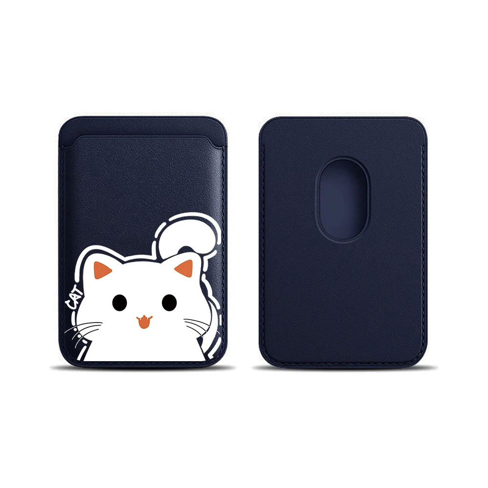 Katzen-Leder-Kartenetui Handyhülle Kartenhalter für Magnetische Hülle Geeignet für alle iPhones mit Magsafe-Kartenfunktion Niedliche Rückentasche – Detail 16
