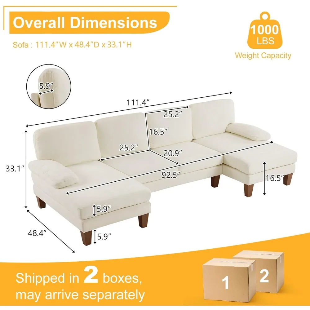 أريكة مقطعية على شكل حرف U 111 أريكة حديثة ذات 4 مقاعد مع كراسي من قماش الشنيل أريكة قابلة للتحطيم مع وو #2