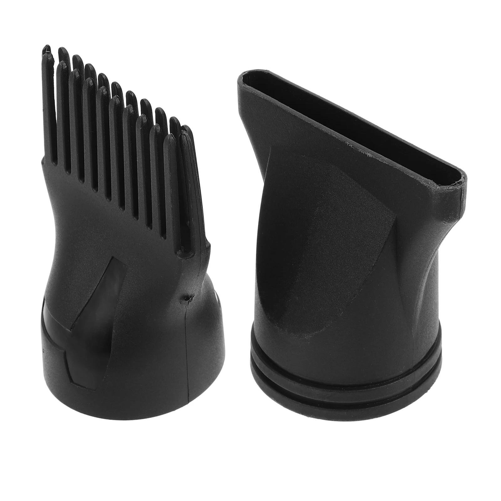 

2 Pcs Blower Tube Air Collector Comb Barber Shop Nozzle Hair Dryer Black Plastic Travel