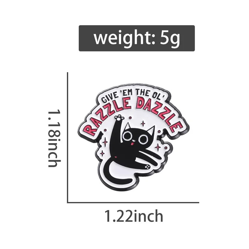 دبابيس المينا القط الأسود الراقصة الكرتونية ، شارة طية صدر الظهر ، ملحق هدية ، هدية للأصدقاء ، إعطاء ، رأ ، لغز ، بروش انبهار
