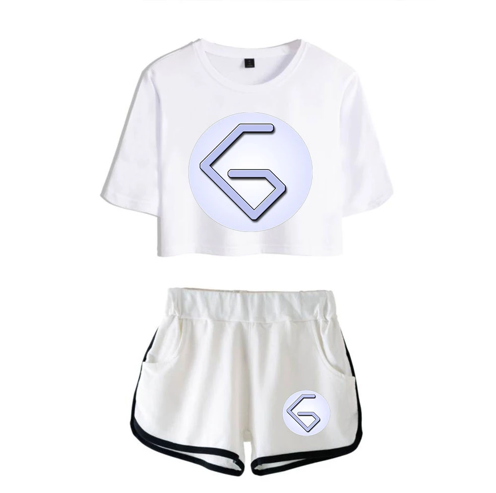 Youthful Game GeorgeNotFound Merch Printed Two Piece Set Women Sexy Shorts+lovely T-shirt Cute Dew navel Sport Girl suits - Image 3