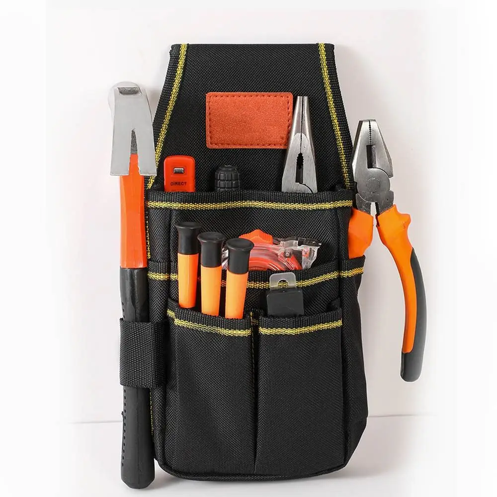 Waterproof Electrician Tool Bag Adjustable Large Capacity Waist Belt Pouch Multiple Pockets Wear-resistant Tools Storage Bag