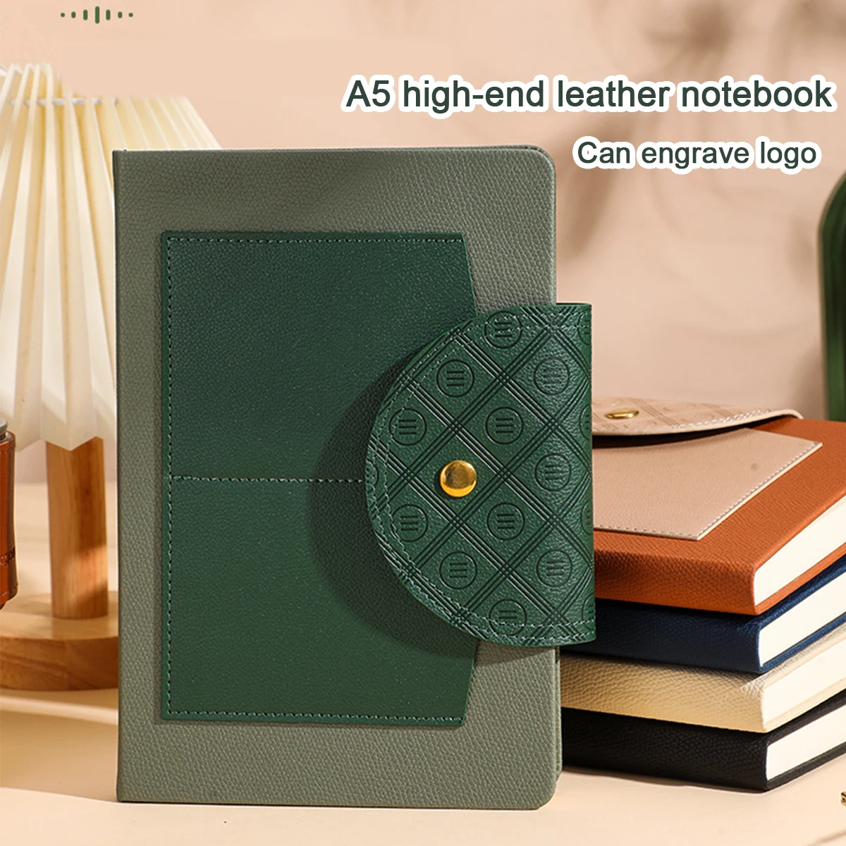 (Can Engrave Logo) A5 high-grade Leather business notebook, Meeting Record Book, Work Notepad, Student Subject Notes, Diary
