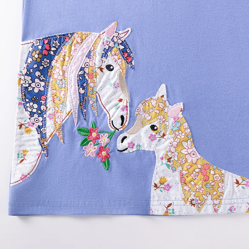 ملابس أطفال من Little maven فستان بأكمام طويلة فستان حفلات للفتيات الصغيرات بتصميم كرتوني وحيد القرن أزياء قطنية للخريف للأطفال #4