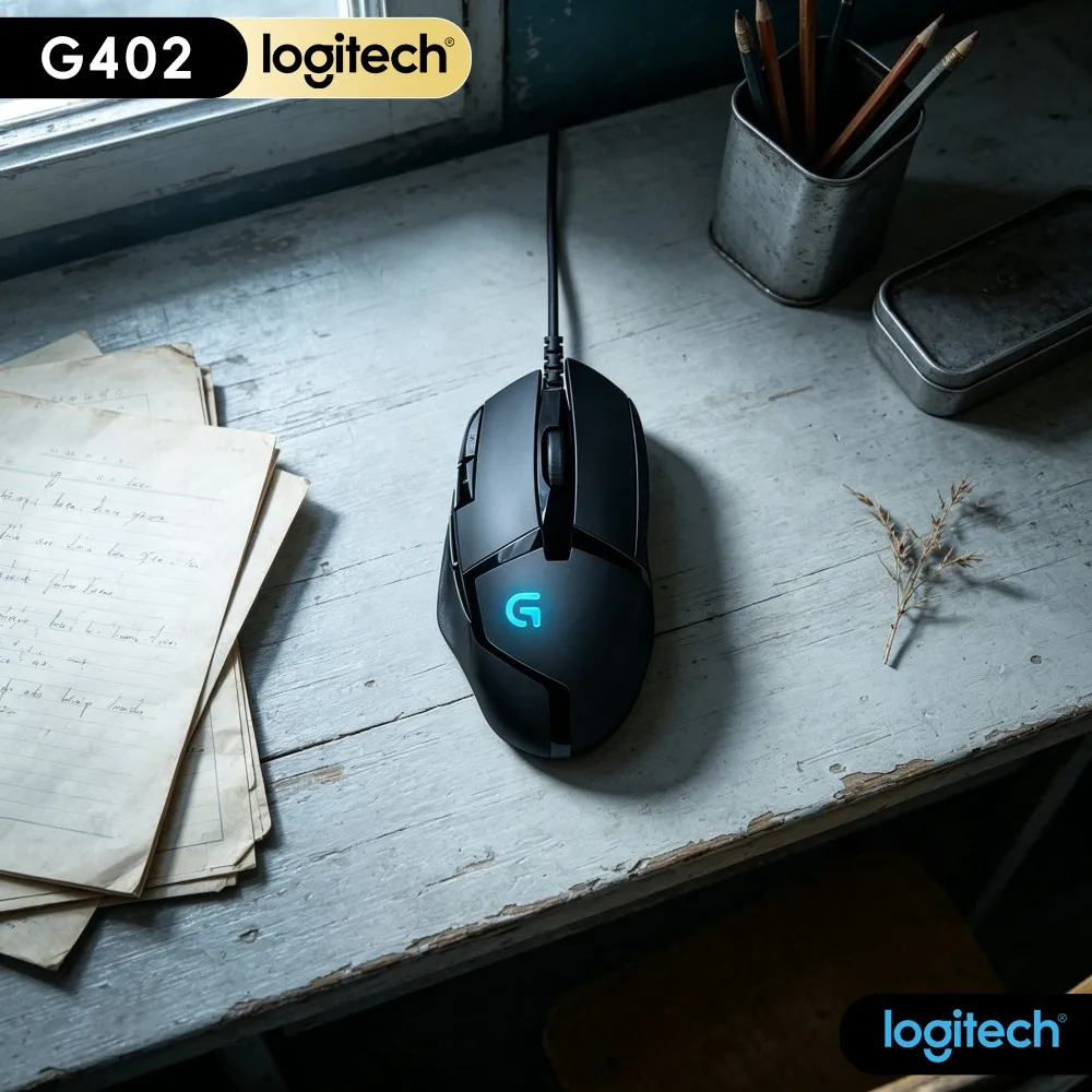 Logitech G402 Mouse 1Ms USB Response 8 Custom Buttons 4 DPI Settings 500 IPS Fusion Engine For Long Gaming Hours