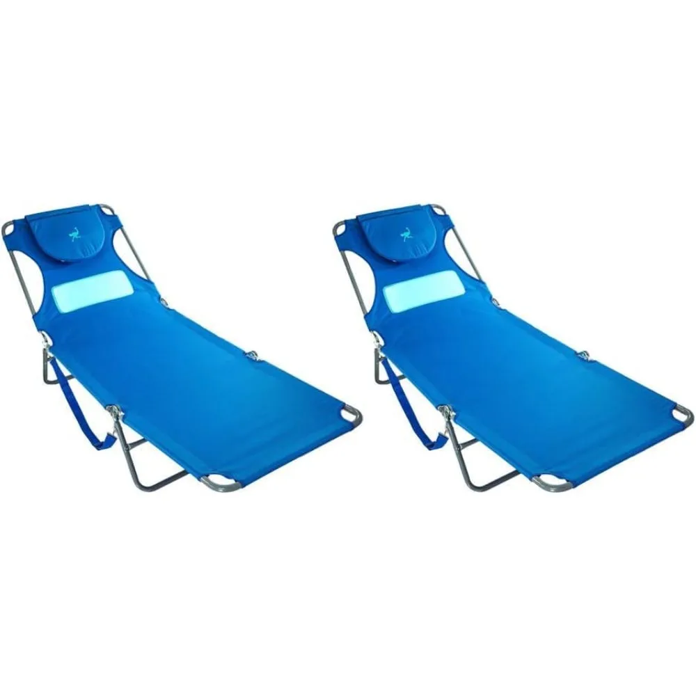 

Comfort Lounger Face Down Sunbathing Chaise Lounge Beach Chair, (2 Pack)