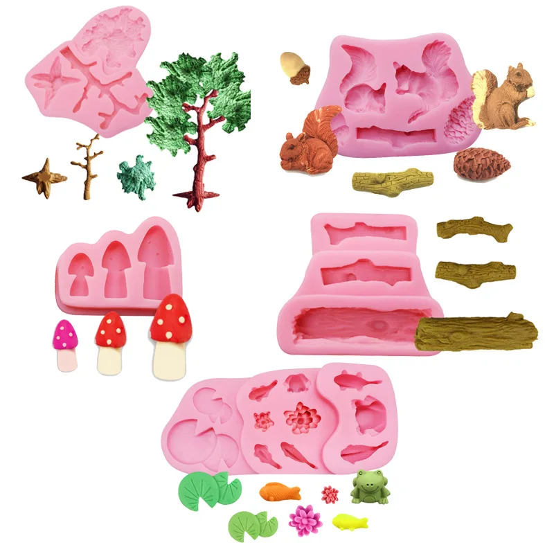 

Mushroom Fondant Cake Mold Lotus Leaf Frog Candy Chocolate Baking Tool