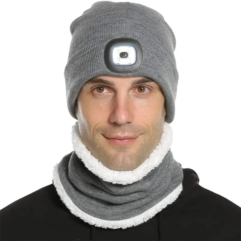 AliExpress ROCKBROS LED Light Knitted Hat Warm Elastic Beanie Autumn Winter Outdoor Sports Night Fishing Hiking Camping Glow Bonnet Unisex Headlight