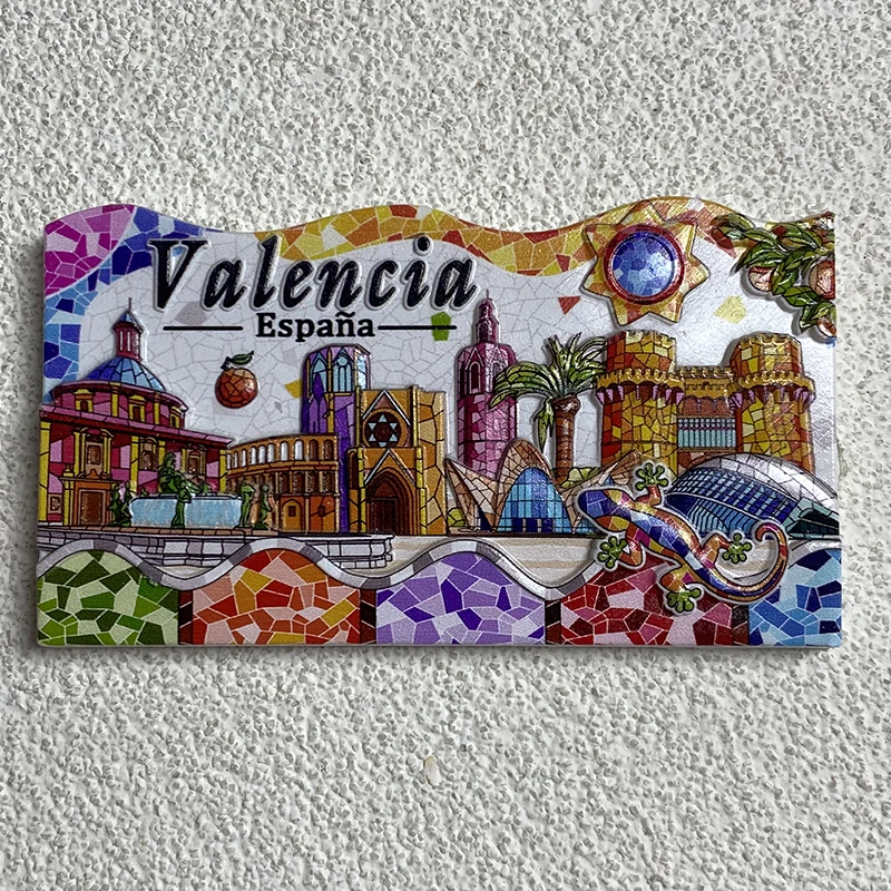 Valencia (Ciudad de España) Recuerdos de viajes en la ciudad Decoración del hogar Refrigerador estéreo 3D pegatinas magnéticas colección de artes y artesanías gi
