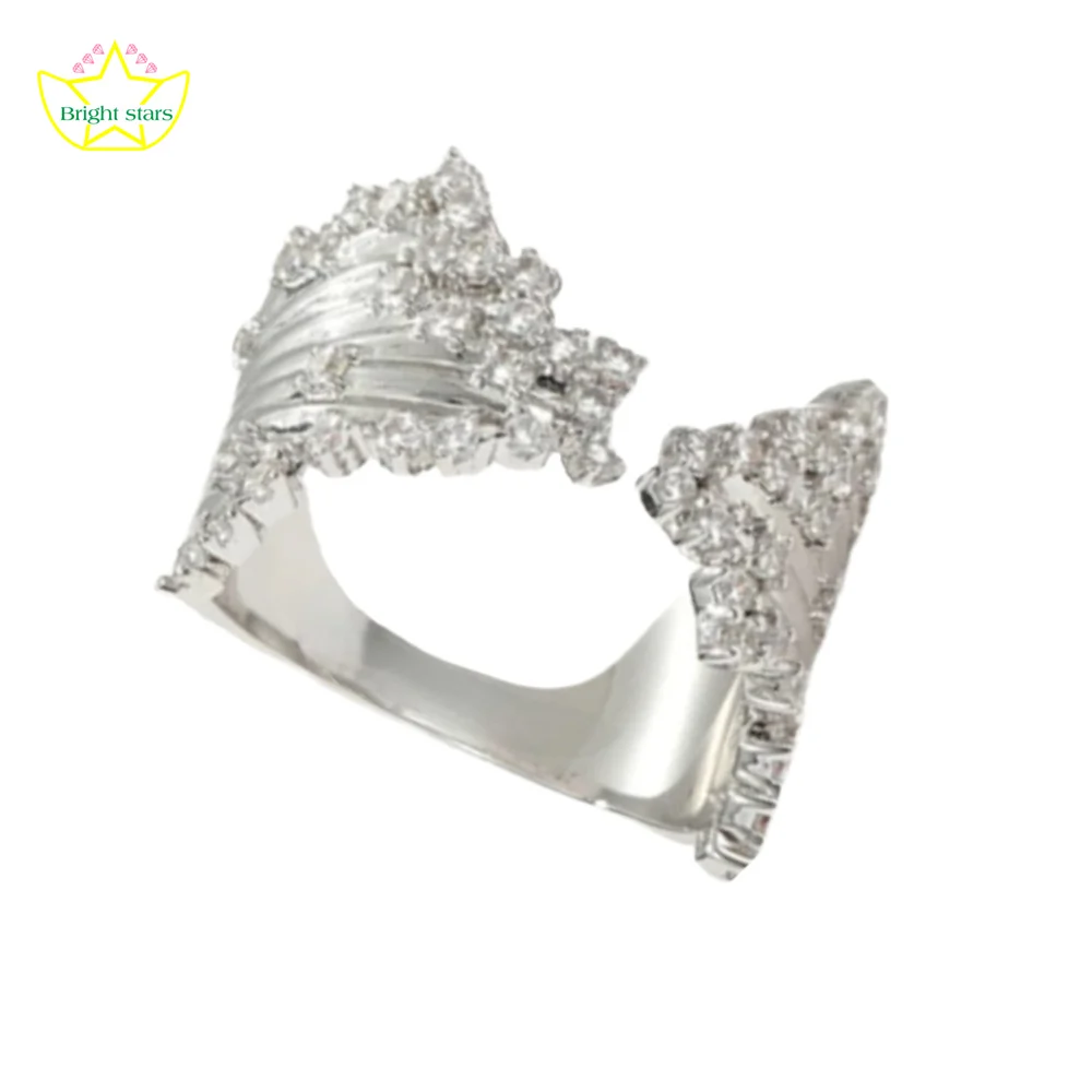 

Bright Stars S925 sterling silver starry sky opening brushed ring retro neutral rings fine jewerly