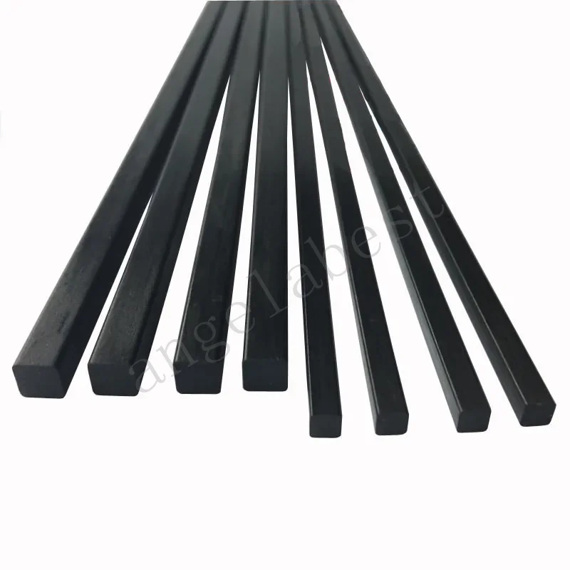 Length 500mm Square Solid Carbon Fiber Rod High-strength Rods Fixed Rods Width & Thickness: 2/2.5/3/4/5/6/8/10/20/22mm