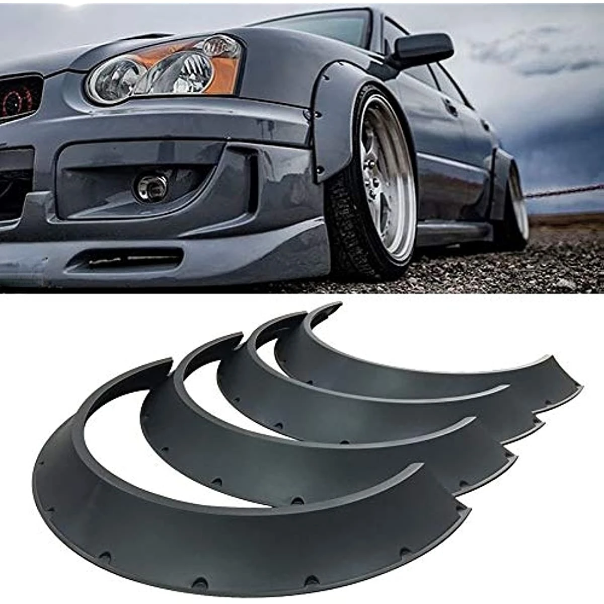 LAICY 840mm Universal Fender Flares Wide Body Kit Wheel Arches Protector Cover Mudguards for Honda Dodge Nissan Car Accessories