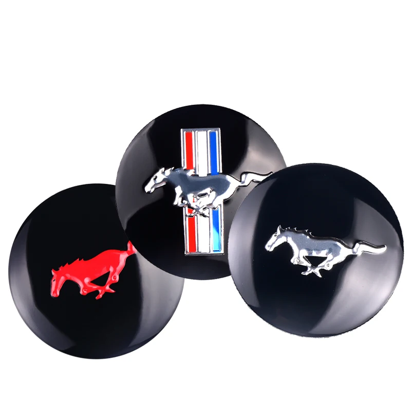 Pegatinas para cubiertas de buje de rueda de coche de 56 mm, calcomanías para buje para Ford Mustang Mondeo Focus Fusion Kuga Transit Edge, accesorios de decoración