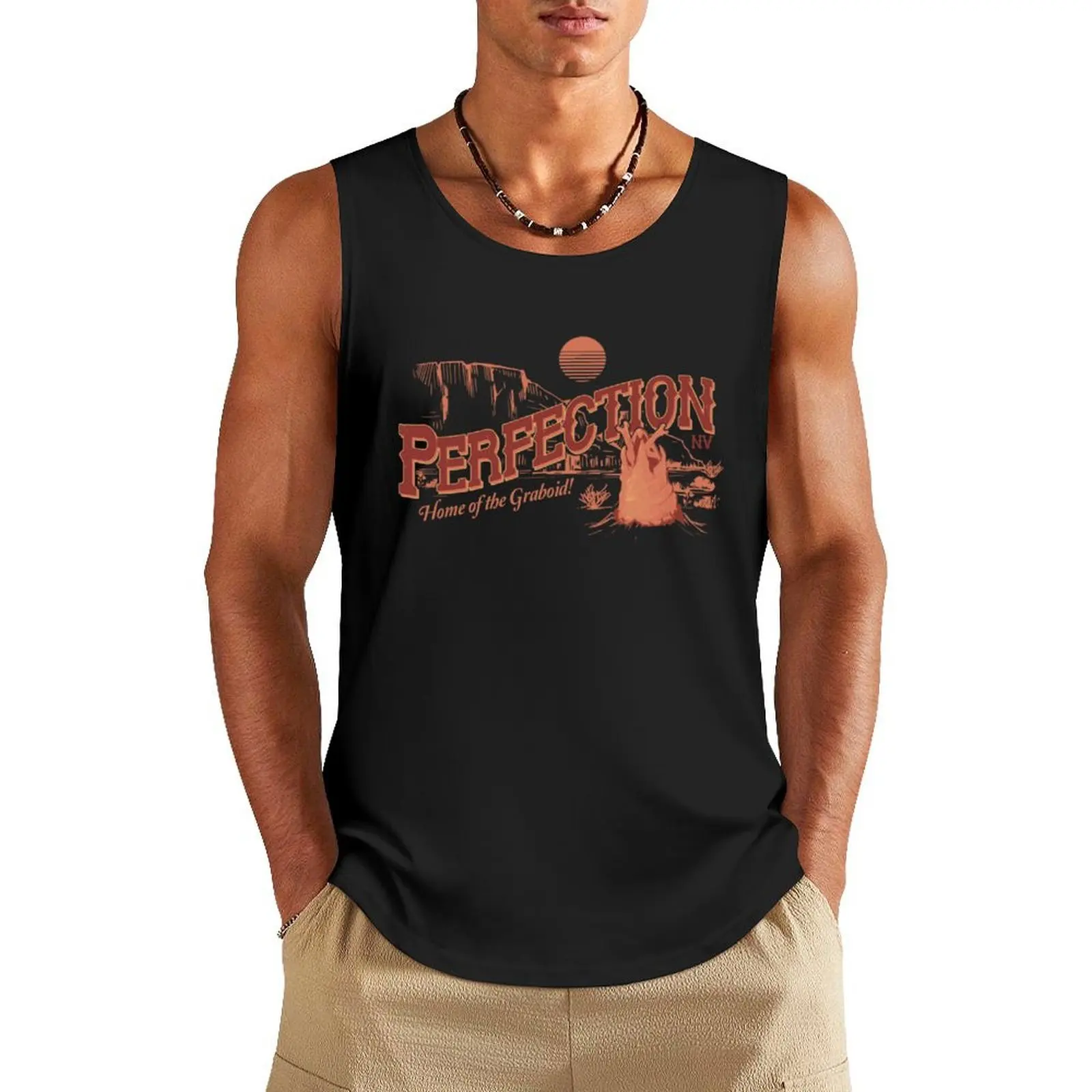 

Tremors Perfection Nevada Retro Portrait Pullover Tank Top sleeveless gym shirt man fitness Gym clothes T-shirt sports