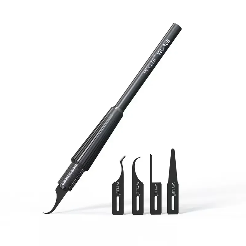 WYLIE WL-365 4 IN 1 Multifunctional Knife Hand Polished Ultra Thin Blade Set Phone Motherboard Glue Removal IC CPU Prying Tools