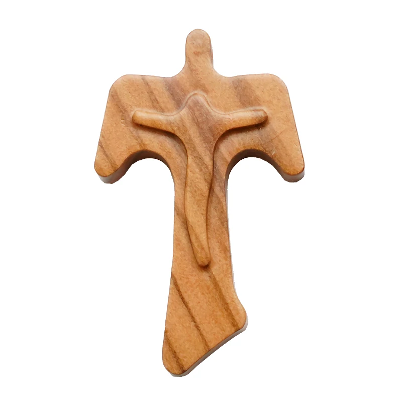 Olive Wood Pendant DIY Jewelry Necklace Crucifix Bitter Image Rosary Accessories