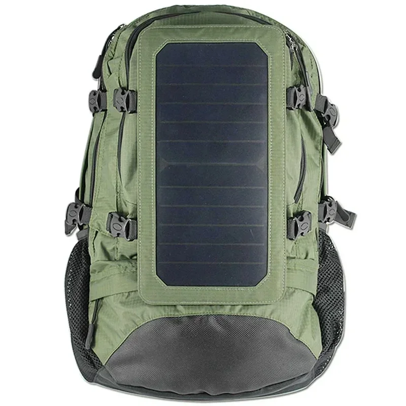 Mochila con Paneles Solares para Senderismo, Impermeable, de Poliéster, con Cargador USB, Mochila Solar para Productos Digitales