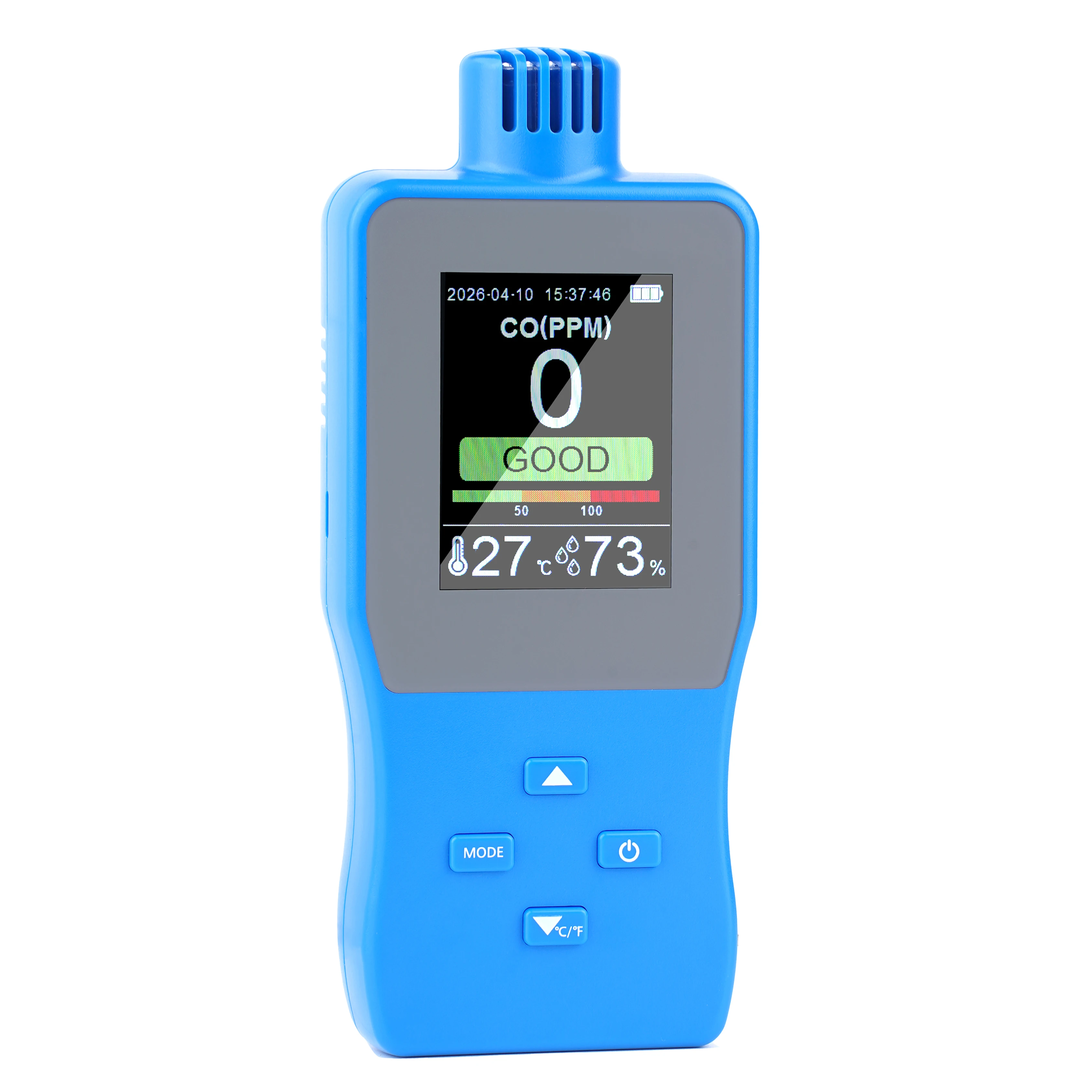 A8-CO Handheld CO Detector with Industrial Sensor, Portable Carbon Monoxide Tester Temp Humidity Monitor with Alarm