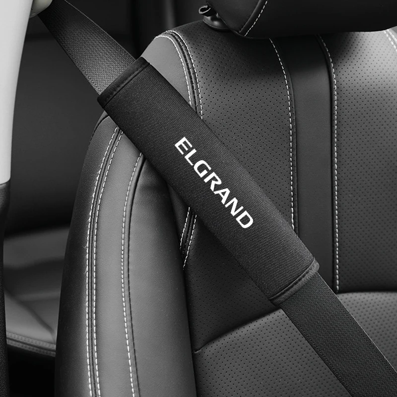 2Pcs Car Seat Belt Cover Shoulder Strap Pads For Nissan Elgrand E50 E51 E52 2021 2020 2019 2018 2017 2016 2015 MPV Accessories