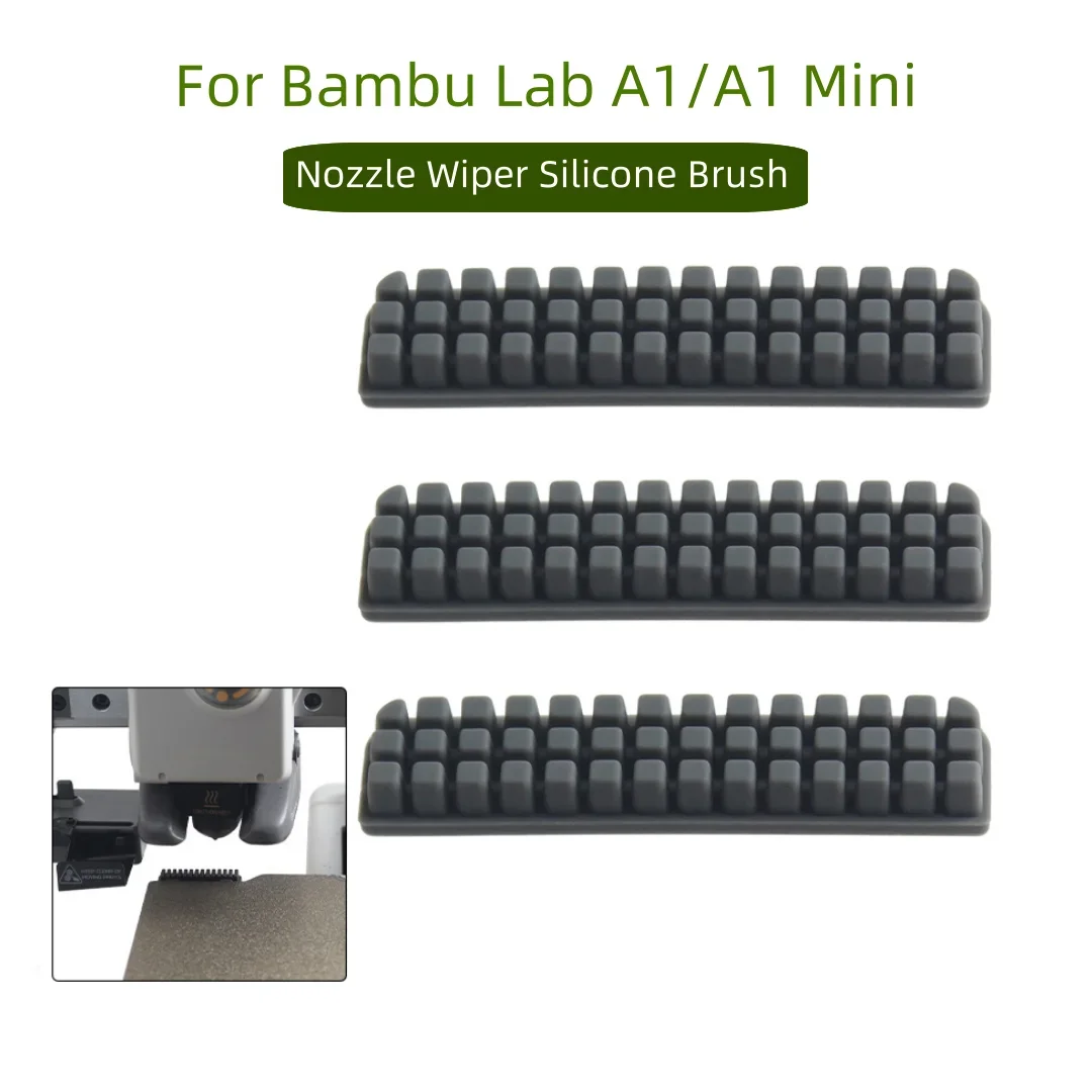 Nozzle Brush for Bambu Lab A1 Wiper Silicone Brush Hotbed Mounted Scrubbers for Bambulab A1 Cleaning Tool 3D Printer Accessories