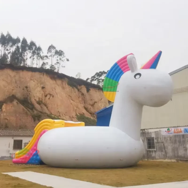 Custom Commercial Outdoor Floating Obstacle Course Adults and Kids Park Inflatable Unicorn Water Park for Sale
