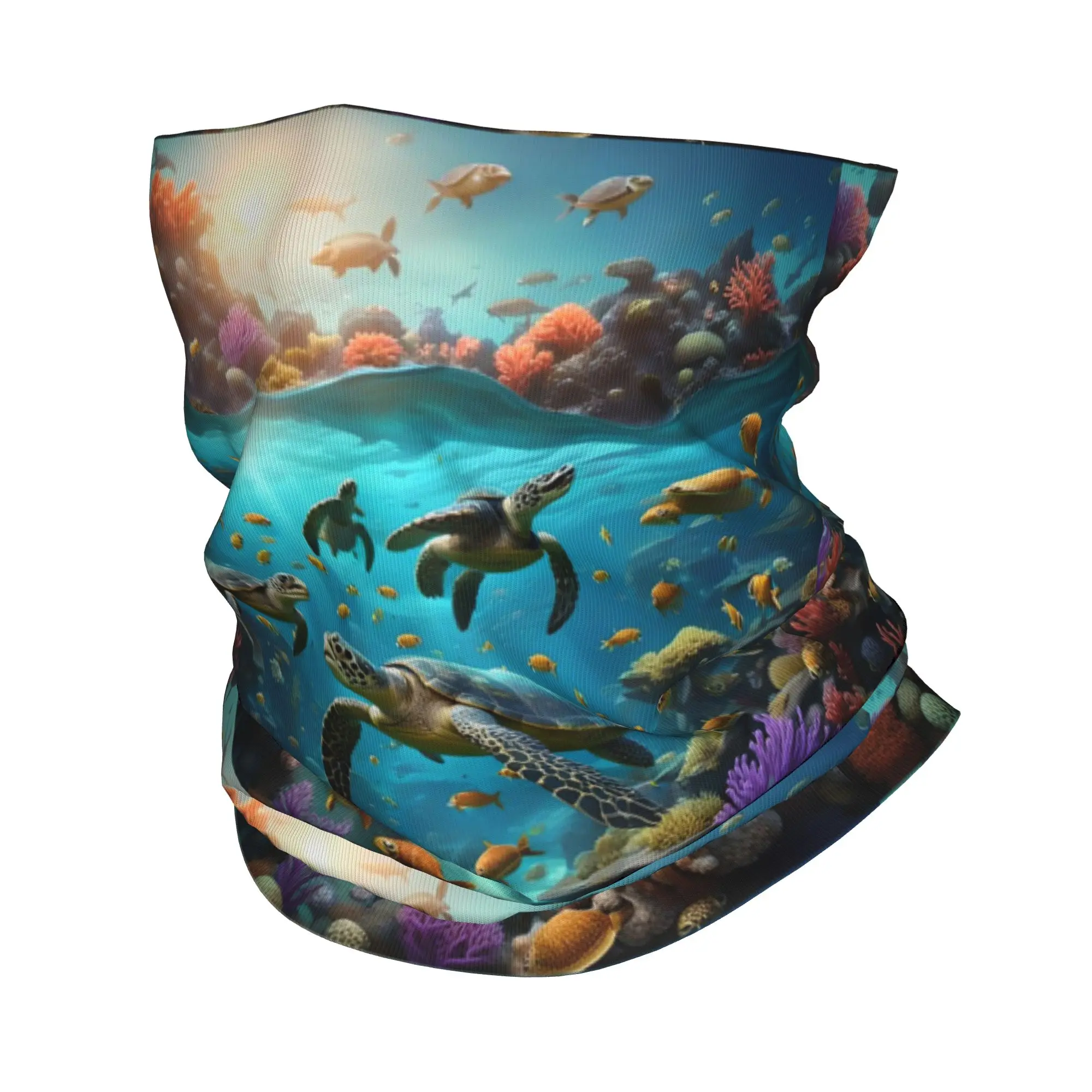 Deep Sea Turtle Underwater World Bandana Neck Cover Printed Wrap Scarf Warm Headwear Outdoor Sports Unisex Adult Winter