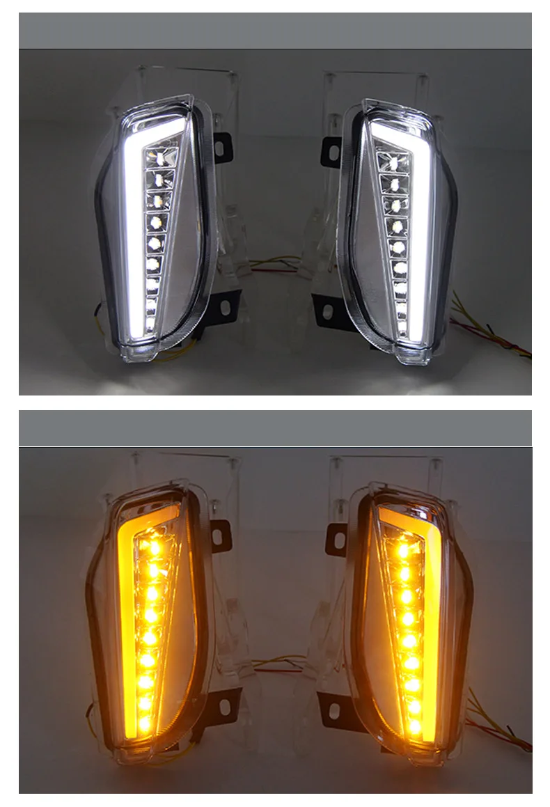 For Toyota Prius 2011-2013 Car LED Daytime Running Light Yellow Dynamic Turn Signal White Fog Lamp Model DRL Daylights Accessory detail image 5