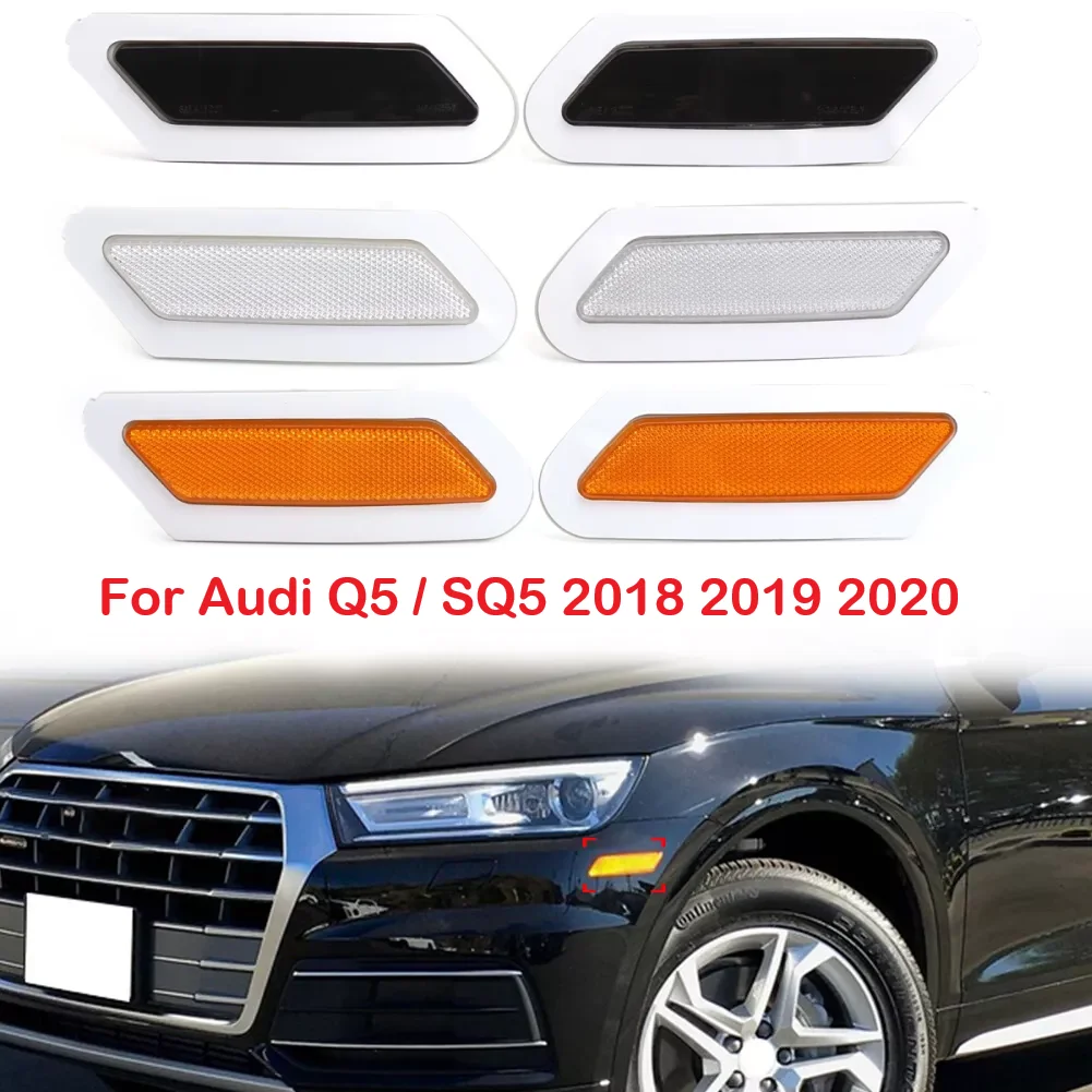 

Pair Front Bumper Side Marker Light Reflector Yellow For Audi Q5 / SQ5 2018 2019 2020 FITS US Standard Modle 80A945071 80A945072