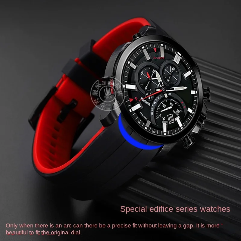 For Casio EFR303 watch band EQB-501 500 ECB-900 EFR-552 EFS-S500 20mm 22mm strap curved silicone bracelet sports watch men strap