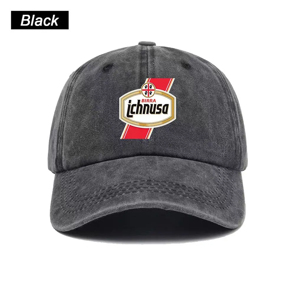 Vintage Washed Baseball Cap Ichnusa Beer Logo Print Graphic Unisex Streetwear Casual Trucker Style Summer Cotton Sun Hat