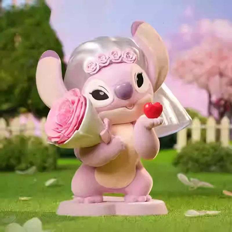 Disney Stitch Sweet Cool Adventure Series Tide Play เครื่องประดับของขวัญมูลค่าสูงอุปกรณ์ต่อพ่วงกล่องตาบอดดอกไม้นิรันดร์