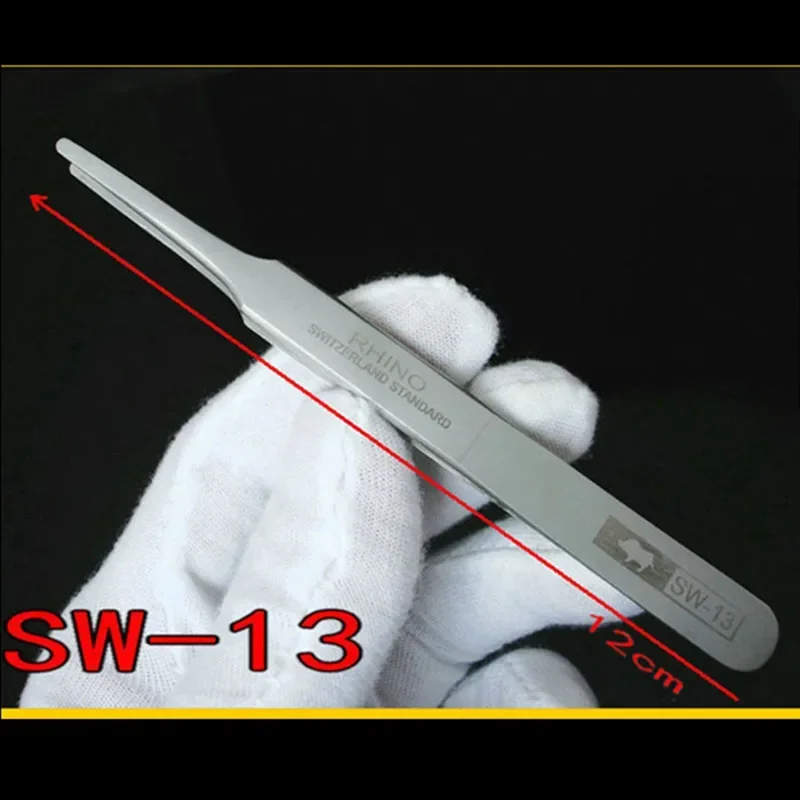 6PCS Anti-Magnetic Anti-Acid RHINO SW10 - SW15 Tweezers Set Switzerland Standard Tip Precision Forceps For Phone Repair Tools