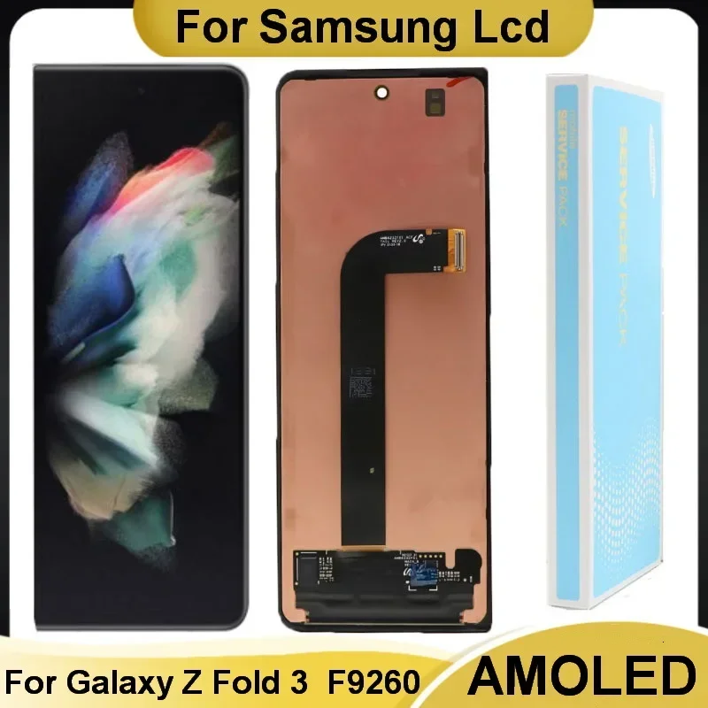 Для Samsung Galaxy Z Fold3 5G SUPER AMOLED экран F9260 F926B F926U SM-F926 Fold 3, ЖК-дисплей с цифровым преобразователем сенсорного экрана в сборе