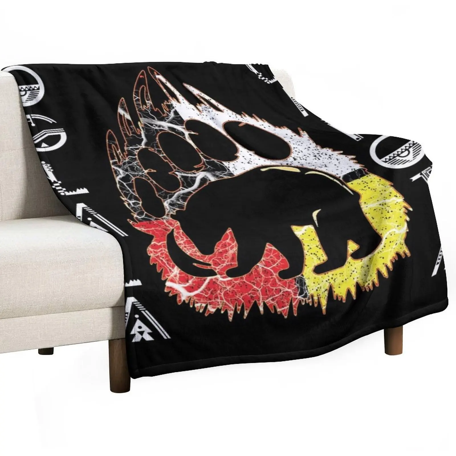 

Oglala Lakota Medicine Wheel Bear Paw Native Americans Throw Blanket Vintage Flannels blankets ands for sofa Blankets