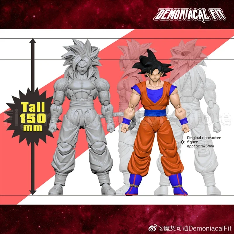 Demoniacal Fit 6 Inch 1/6 Dragon Ball Z SHF Super Saiyan 4 GT SSJ4 Untamed Power Son Goku Anime Action Figure Model Toys