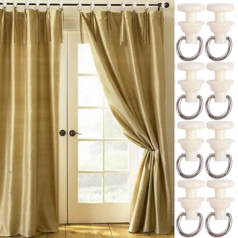 20pcs/pack White Curtain Track Pulley Silent Slide Smoothly Curtain Hook Roller Plastic Curtain Track Glider Bathroom Curtain