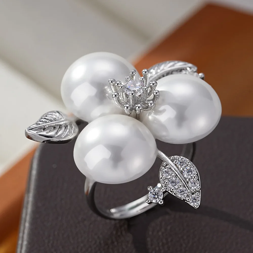 

Missvikki Fashion Luxury Gorgeous Pearls Earrings Ring Sets for Women Wedding Party Jewelry Cubic Zirconia High Quality