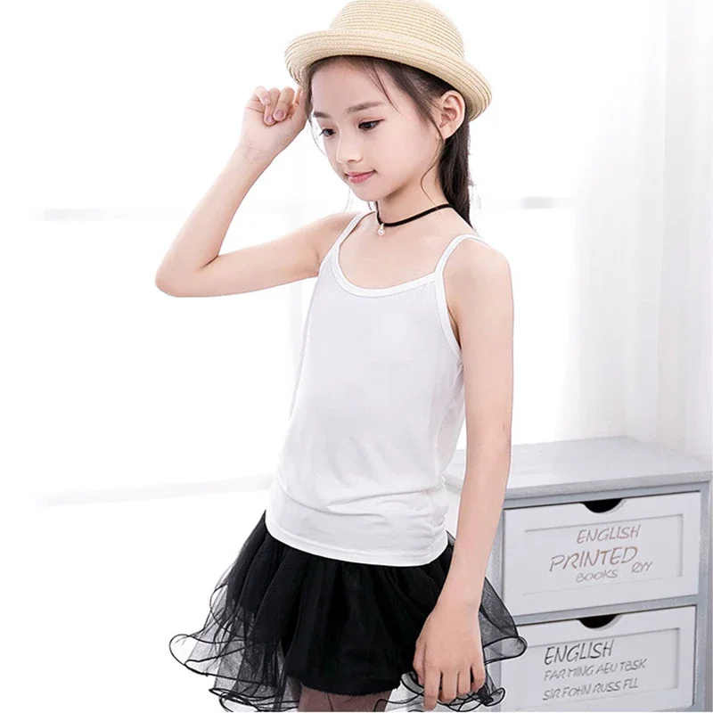 Baby Girls T Shirt Summer Kids Sleeveless Undershirt for Teenager Candy Color Vest 2-12T Children Suspenders Clothes