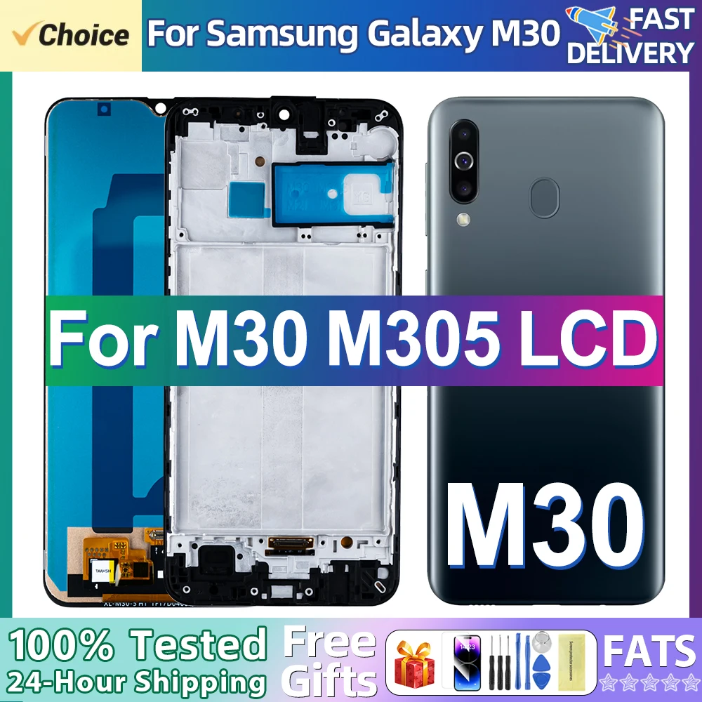 AAA+ Quality For Samsung Galaxy M30 LCD Display Touch Screen with Frame 6.4“For Galaxy M30 SM-M305FN/DS M305F Screen Replacement