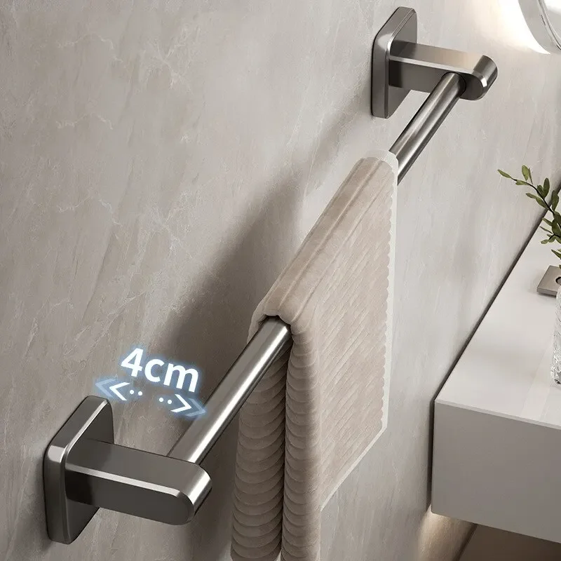 1PC Towel Rack, Bathroom Perforated Suction Cup, Wall Mounted Storage Rack, Toilet Storage, Bathroom Towel Rod image 3