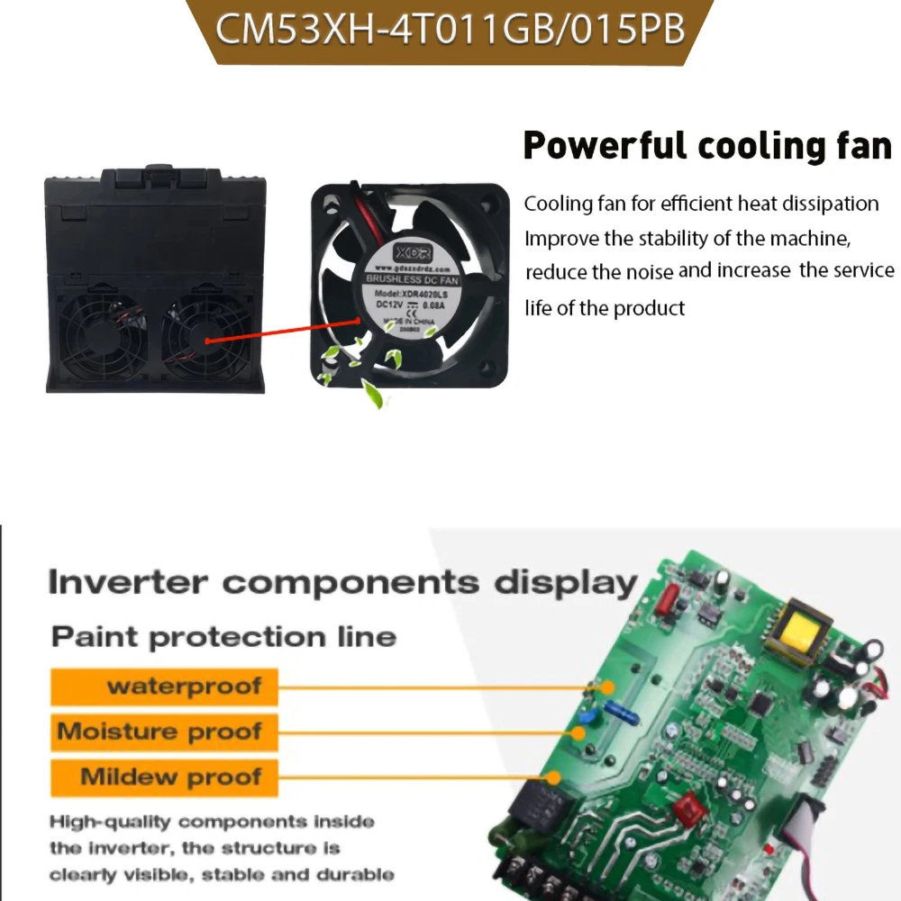 Inversor VFD 11KW/15KW 380V entrada trifásica | Controlador de velocidad del Motor del husillo CNC, controlador CM53XH-D4T011GB/D4T015GB