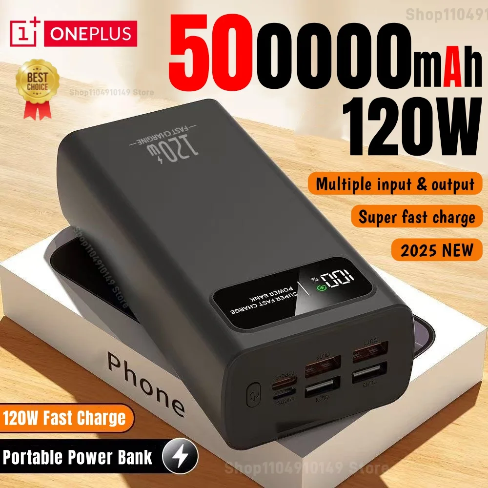 Oneplus 120 Вт 200000 мАч Power Bank большой емкости с быстрой зарядкой портативный внешний аккумулятор светодиодный цифровой дисплей для Iphone Android